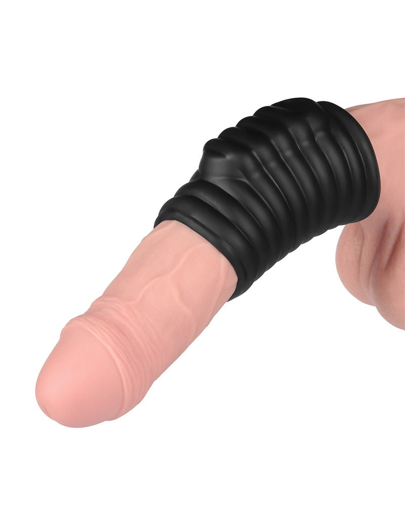 LoveToy - Wave Knights Ring - Vibrerende Penis Sleeve (Ø 3,7 cm) - Zwart
