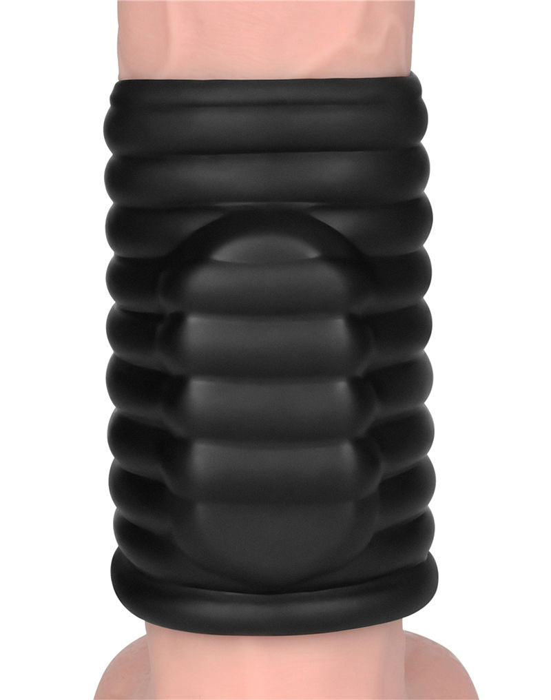 LoveToy - Wave Knights Ring - Vibrerende Penis Sleeve (Ø 3,7 cm) - Zwart