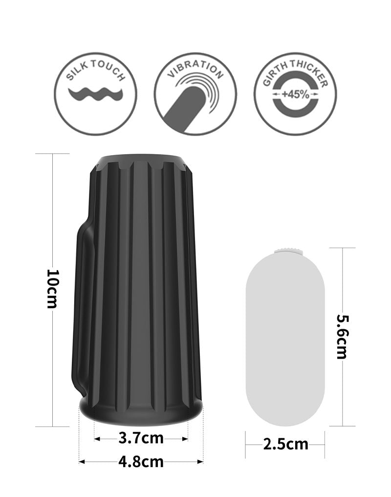 LoveToy - Ridge Knights Ring - Vibrerende Penis Sleeve (Ø 3,7 cm) - Zwart