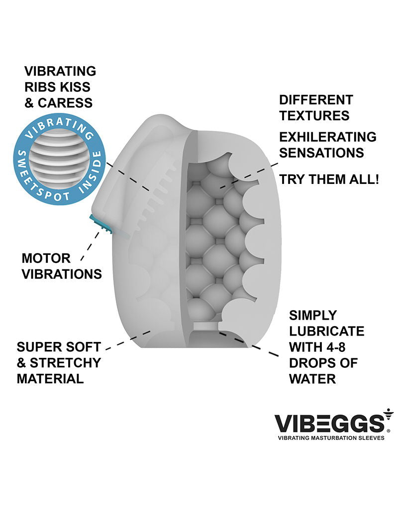 VIBEGGS - Blow Misty - Vibrerende Masturbatie Sleeve - Wit