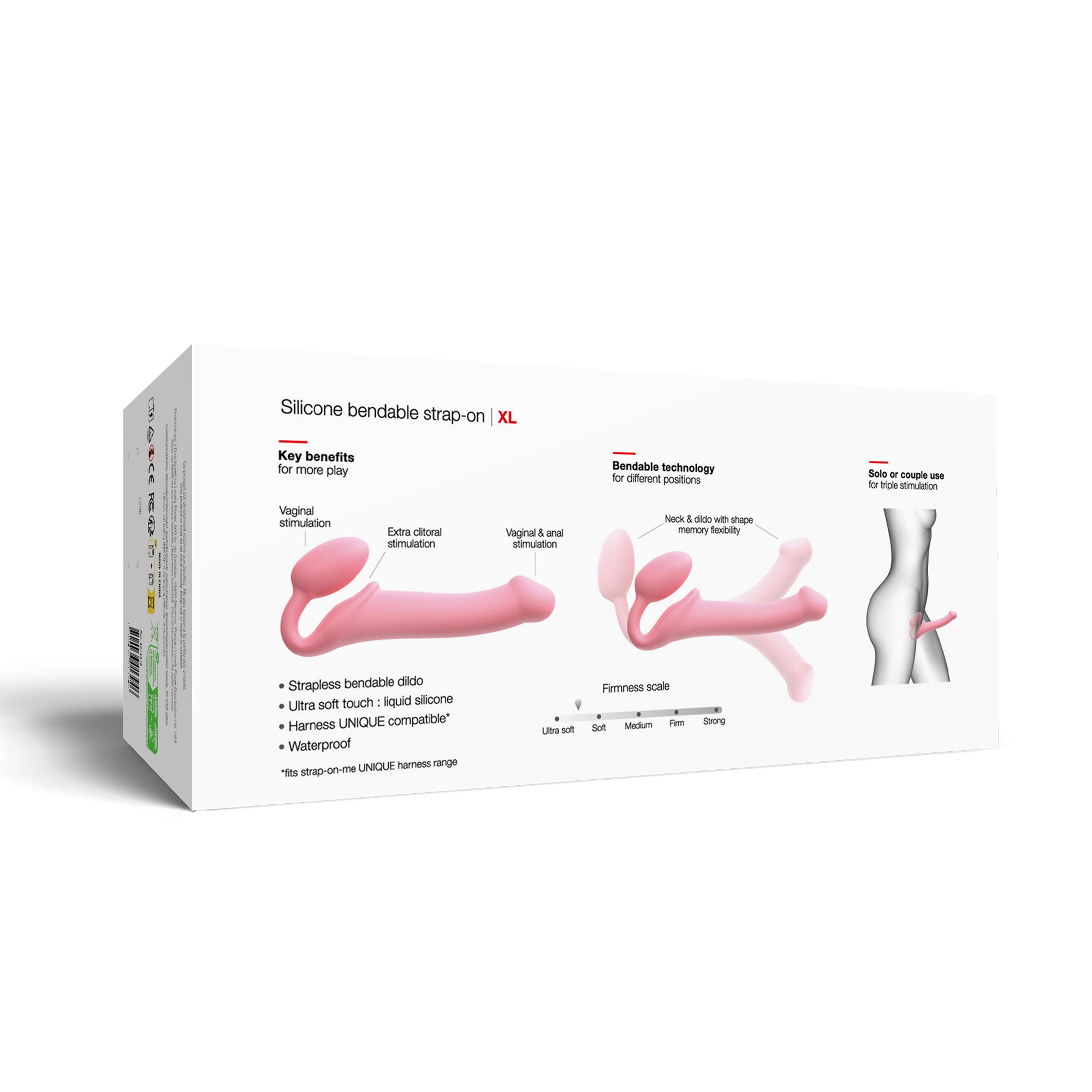 Strap-On-Me - Semi-Realistische Buigbare Strap-On Dildo Maat XL - Roze