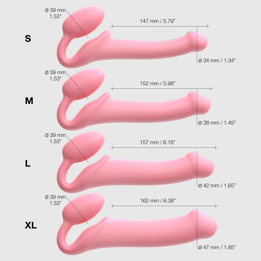 Strap-On-Me - Semi-Realistische Buigbare Strap-On Dildo Maat XL - Roze