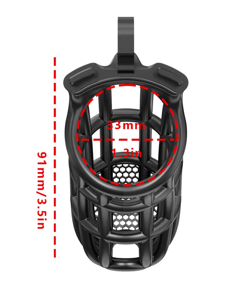 Rimba P-Cage - P-Cage PC06 - Peniskooi Maat L - Zwart