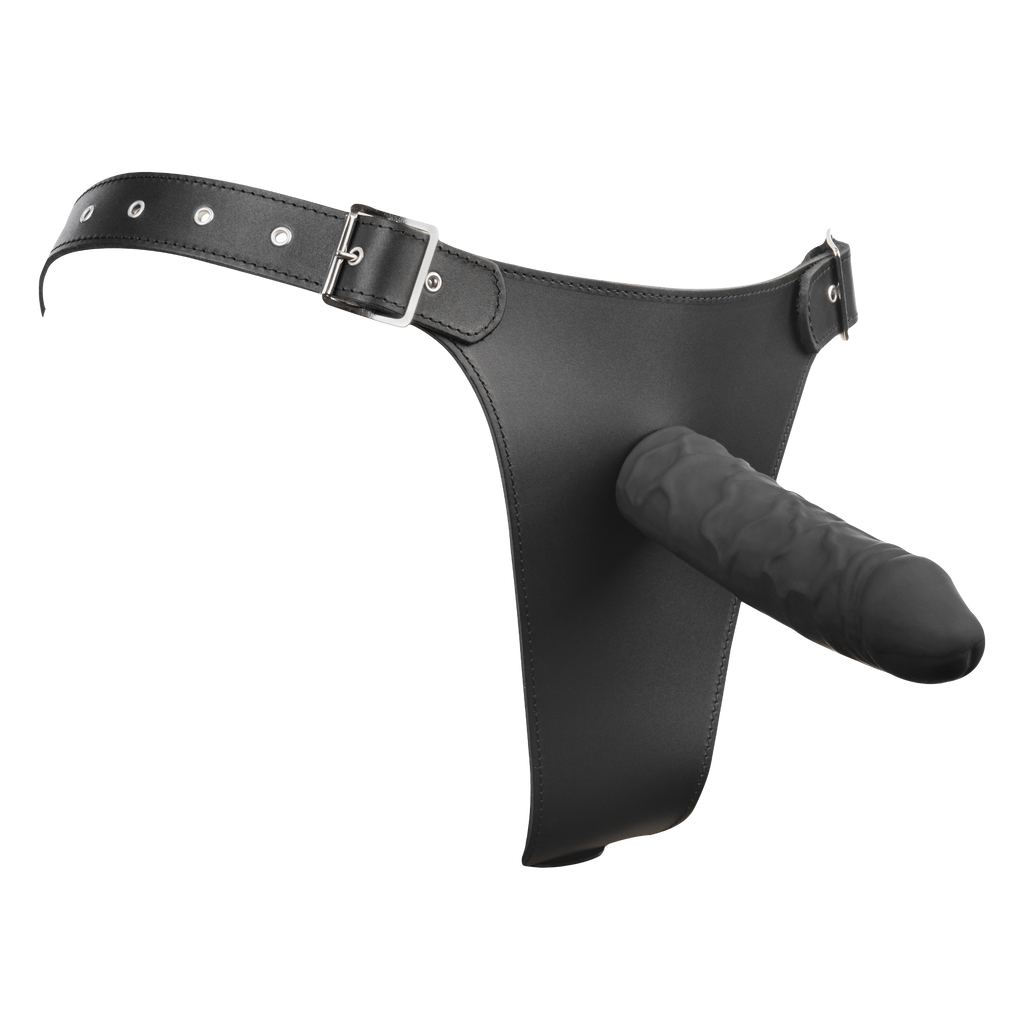 Rimba - Voorbind slip met dildo (3,5 x 12 cm.) naar binnen en (4x17 cm)naar buiten