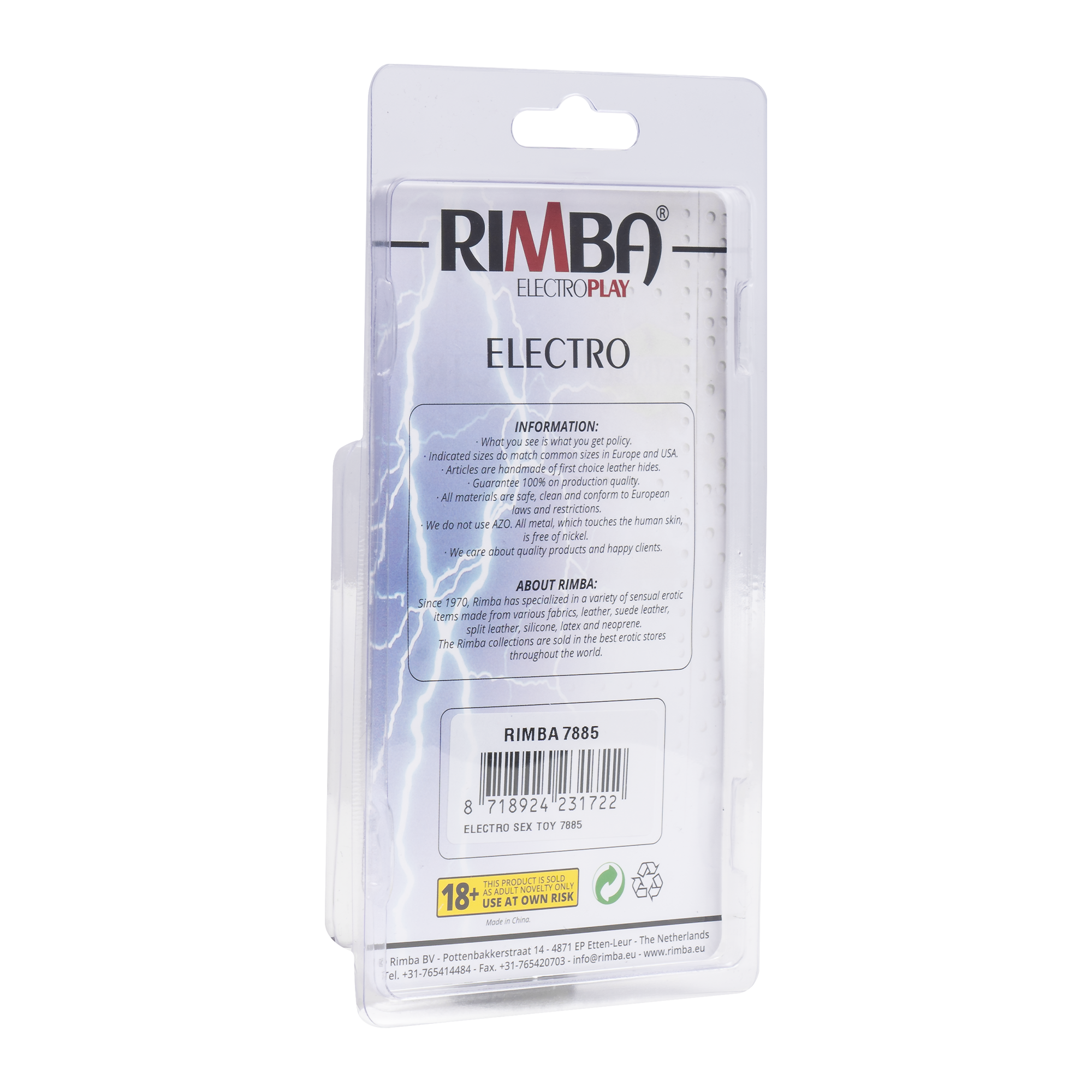 Rimba Electro Sex Lederen penisartikel met elastique,  bi-polair