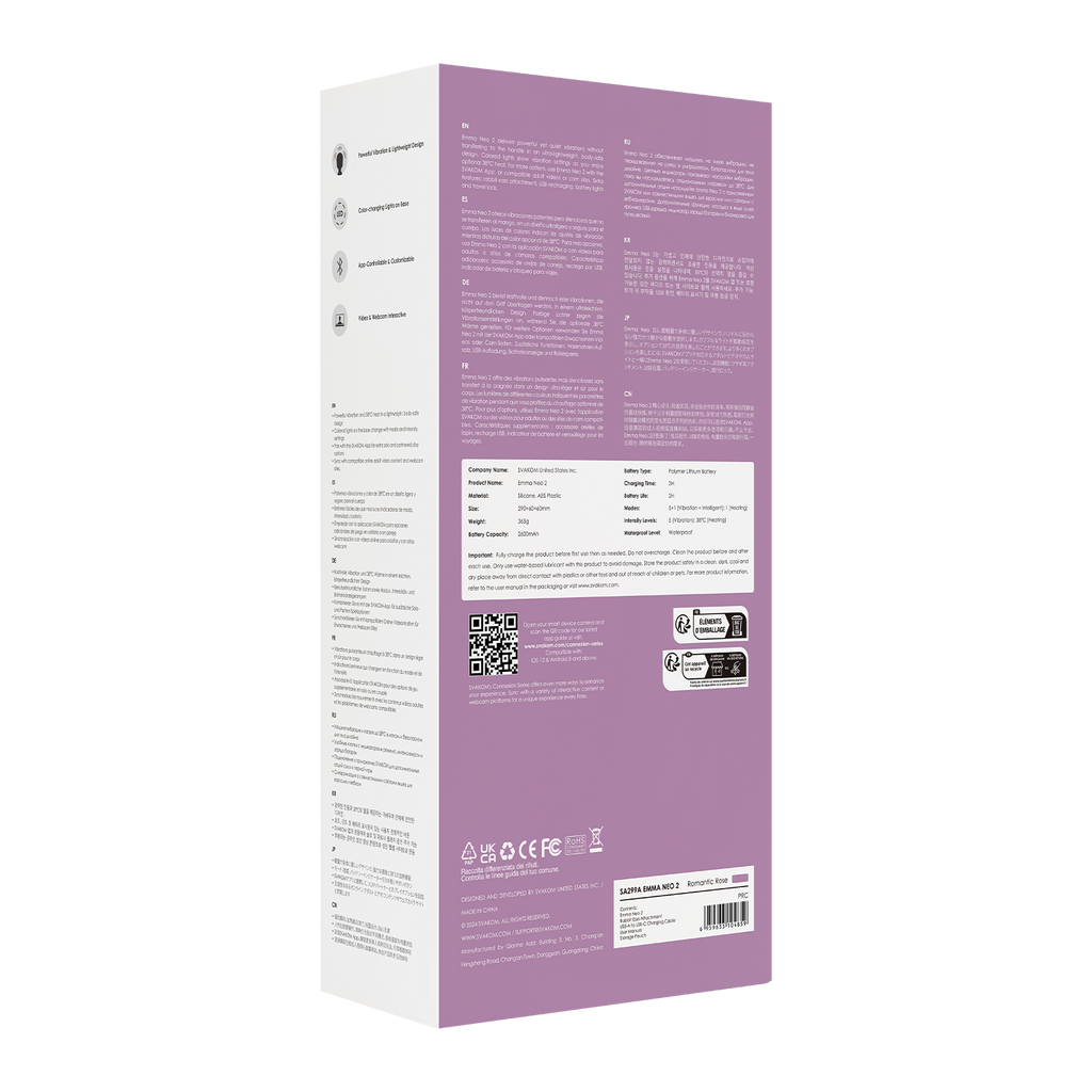 SVAKOM - Emma Neo 2 - Interactieve en krachtige Wandvibrator - Roze