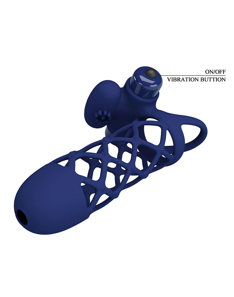 Pretty Love - Giann - Vibrerende Cock Sleeve - Donkerblauw