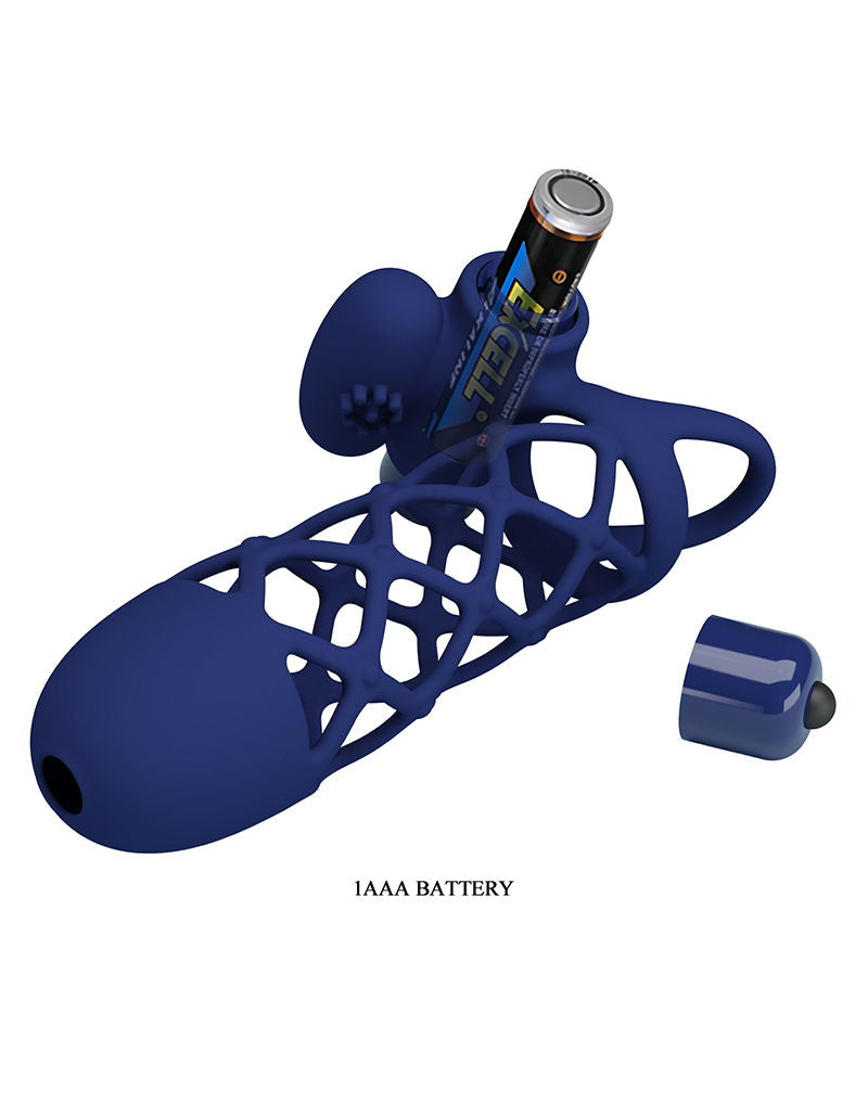 Pretty Love - Giann - Vibrerende Cock Sleeve - Donkerblauw