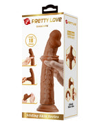 Pretty Love - Sharife - Sliding Skin Realistische Dildo 25,4cm - Bruin
