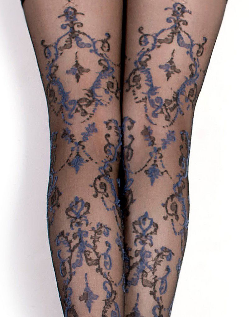 Ballerina - Fantasy Hold Ups - Kousen (20 denier) - Zwart & Blauw