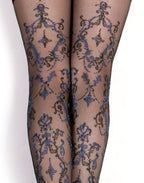 Ballerina - Fantasy Hold Ups - Kousen (20 denier) - Zwart & Blauw