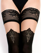 Ballerina - Fantasy Hold Ups - Kousen (50/20 denier) - Zwart & Transparant