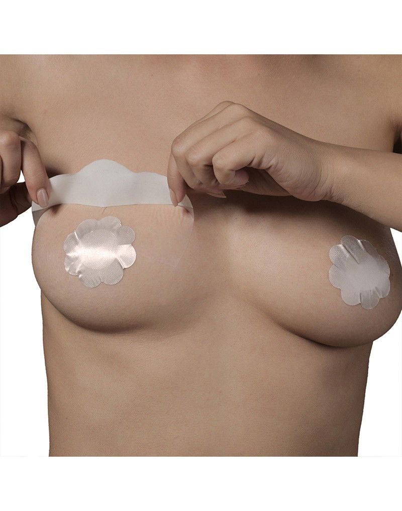 Bye Bra - Breast Lift & Zijden Tepelbedekkers D-F - Nude (3 paar)