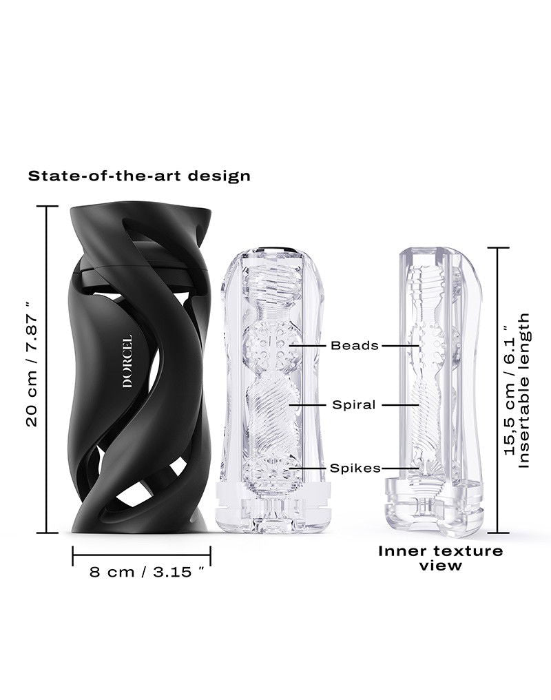 Dorcel - Deep Blow - Masturbator met Sleeve - Zwart