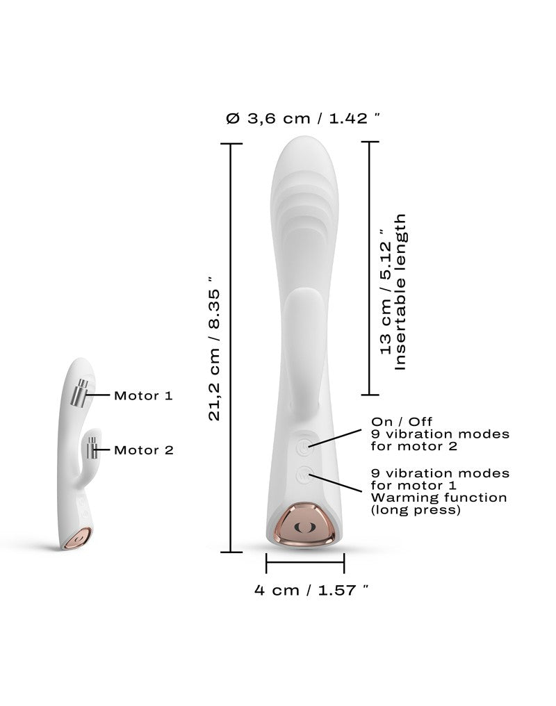 Dorcel - Flexi Rabbit - Verwarmde Rabbit Vibrator - Wit