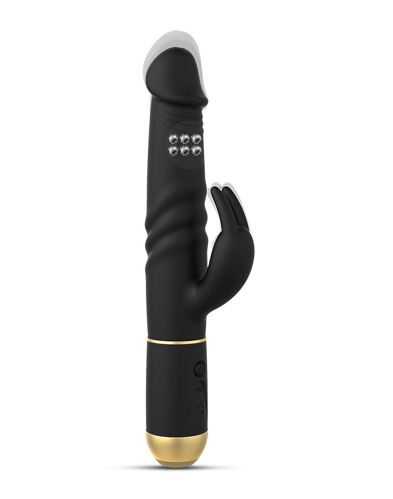 Dorcel - Furious Rabbit 2.0 - Thrusting en Rotating Vibrator - Zwart - 6072523