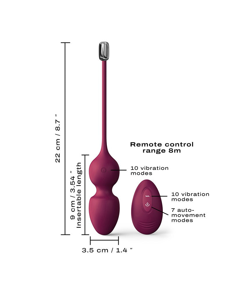 Dorcel - Love Balls - Vibrerende Kegel Balletjes met Afstandsbediening - Plum