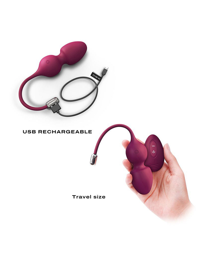 Dorcel - Love Balls - Vibrerende Kegel Balletjes met Afstandsbediening - Plum