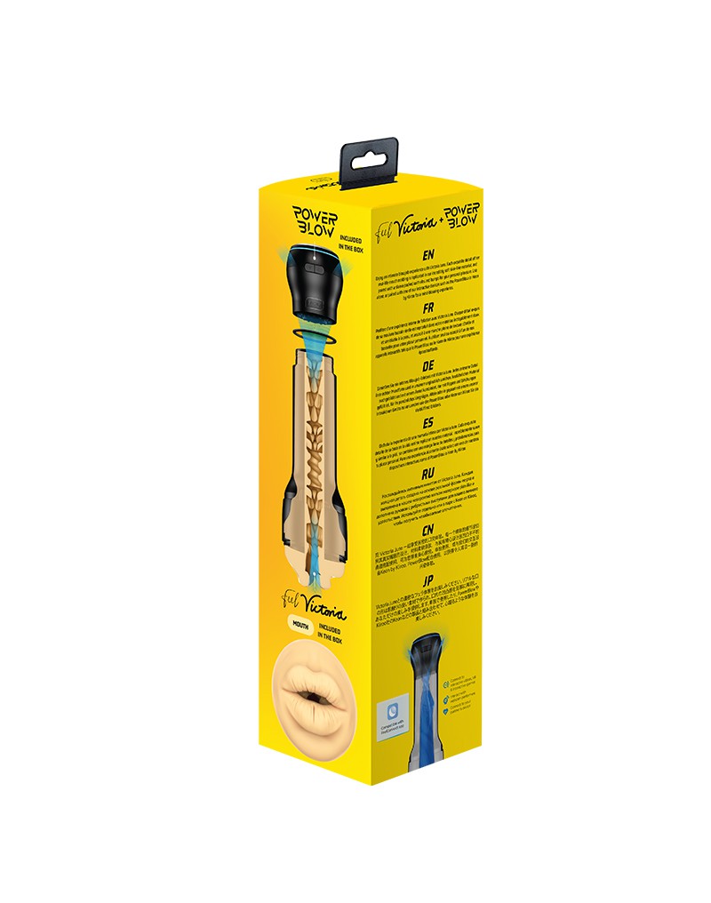 Kiiroo - Combo Set van Interactieve Zuig Masturbator PowerBlow en FeelStar Victoria June Mond Stroker - Zwart