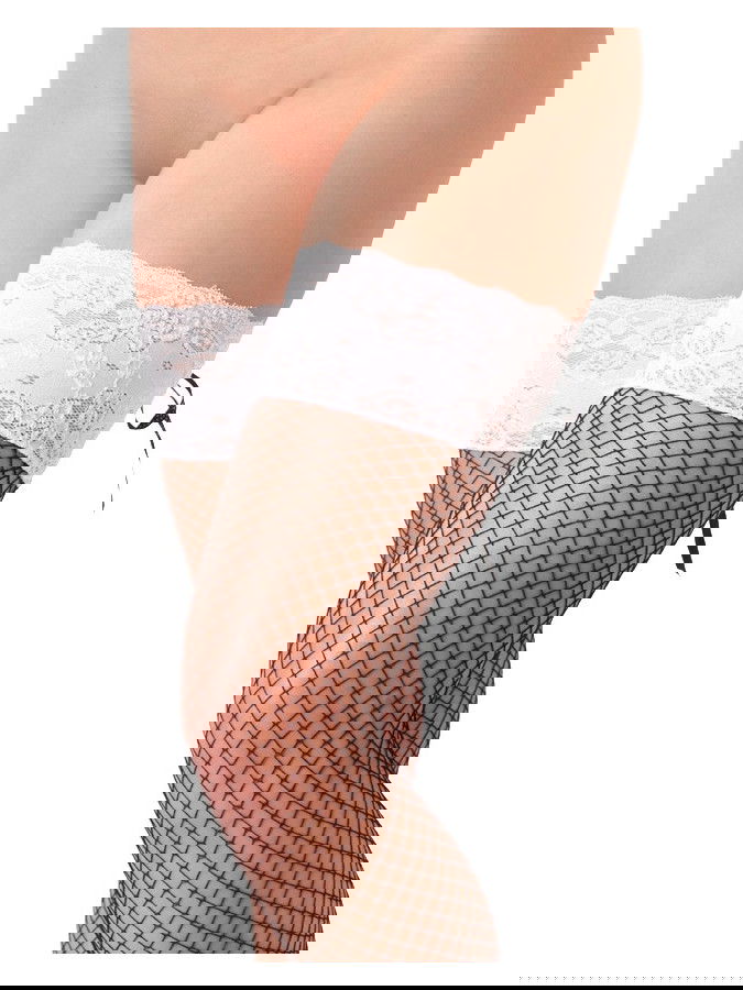 Amorable by Rimba - Kousen - One Size - Zwart / Wit