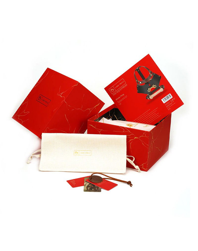 Liebe Seele - Leren Blinders met Mondknevel - Zwart, Bruin & Goud