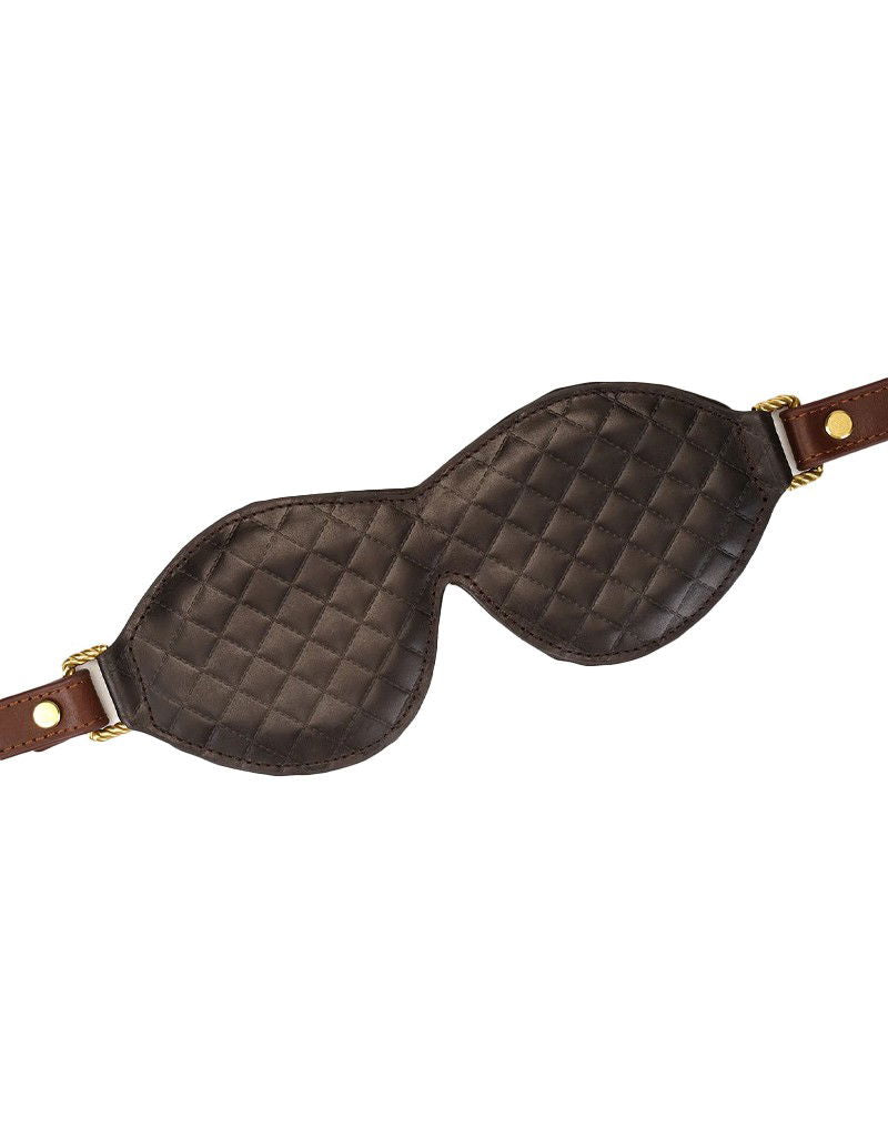 Liebe Seele - Leren Blinddoek - Zwart, Bruin & Goud