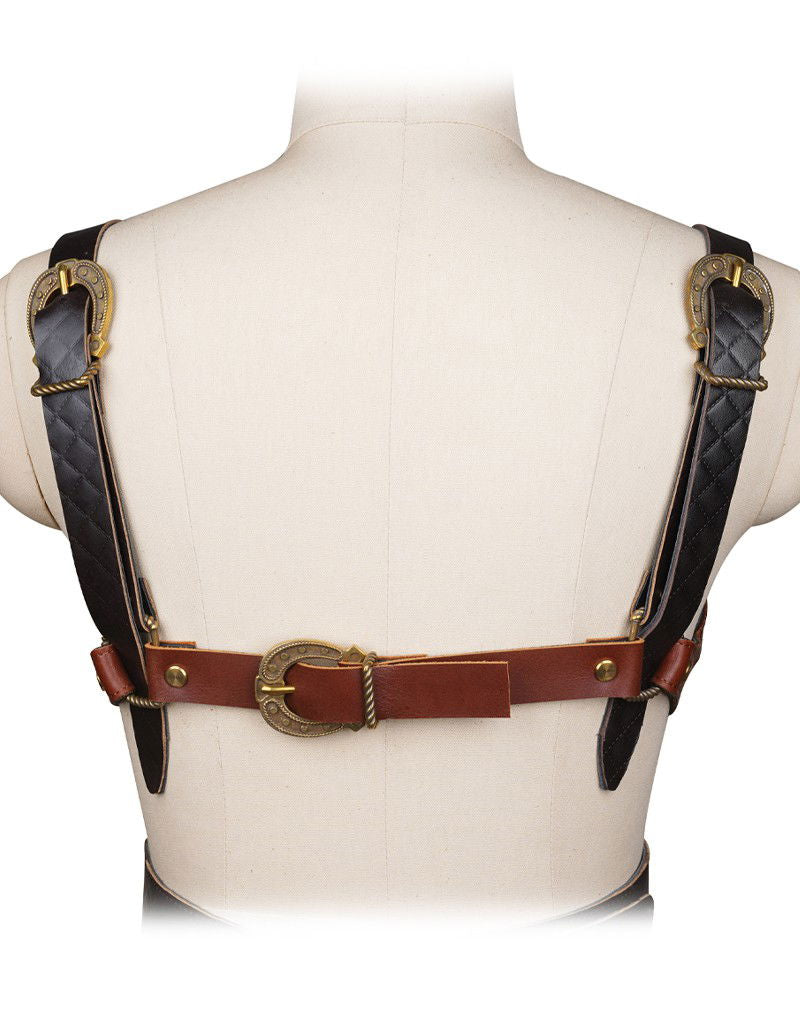 Liebe Seele - Leren Bustier - Zwart, Bruin & Goud