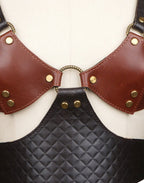 Liebe Seele - Leren Bustier - Zwart, Bruin & Goud