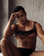 Liebe Seele - Leren Borstharnas - Zwart, Bruin & Goud