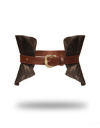 Liebe Seele - Leren Korset - Zwart, Bruin & Goud