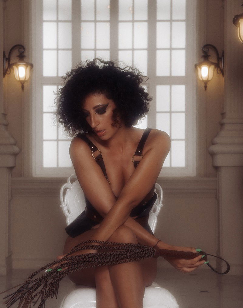 Liebe Seele - Leren Zweep met Strengen - Zwart & Bruin