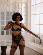 Liebe Seele - Leren String - Zwart, Bruin & Goud