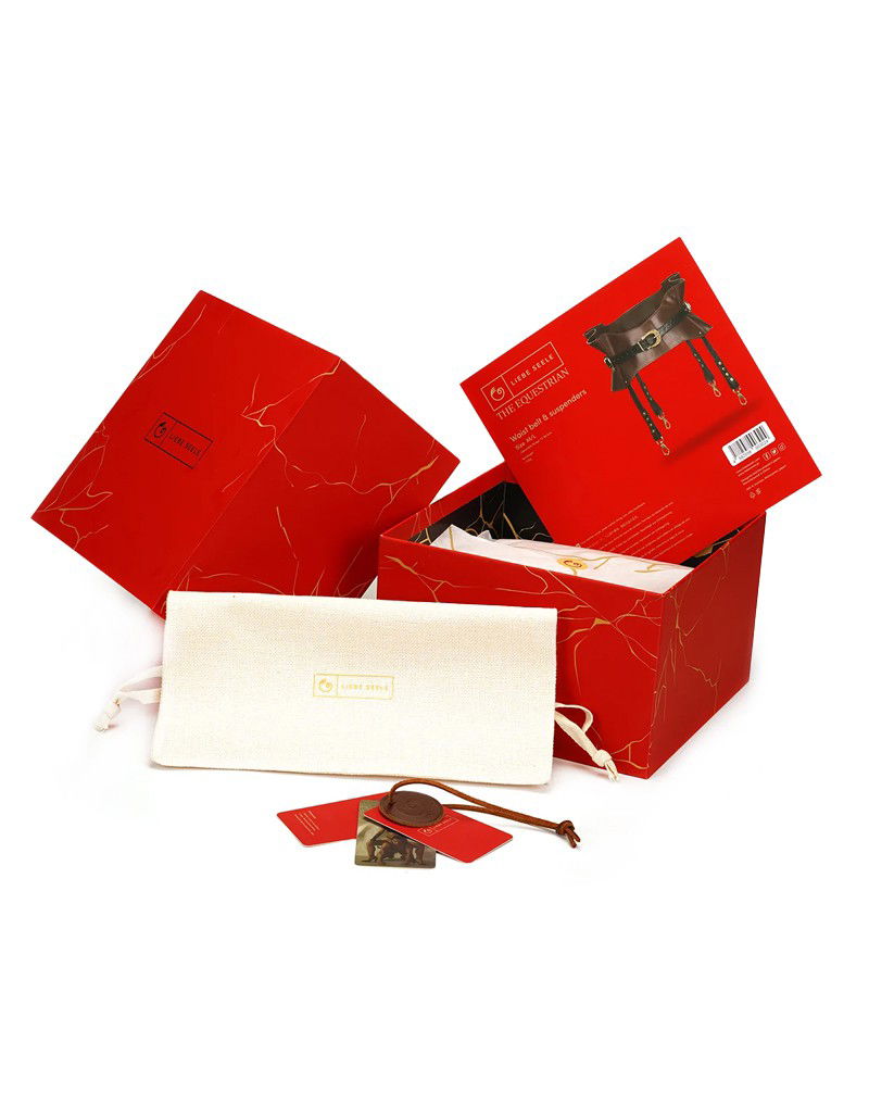 Liebe Seele - Leren Taille Riem met Bretels - Zwart, Bruin & Goud