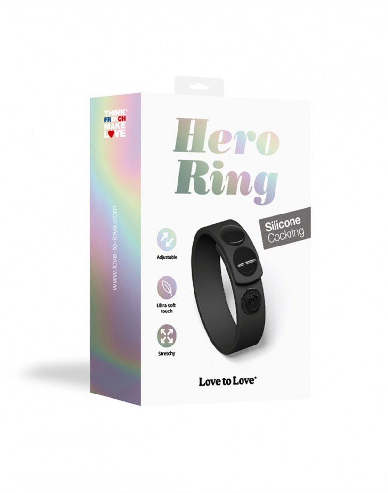 Love to Love - Hero Ring - Verstelbare Cock Ring - Zwart