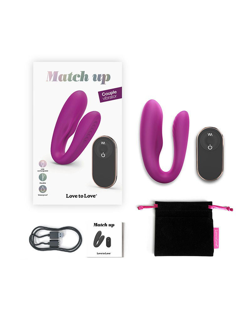 Love to Love - Match Up - Koppelvibrator met afstandsbediening - Roze