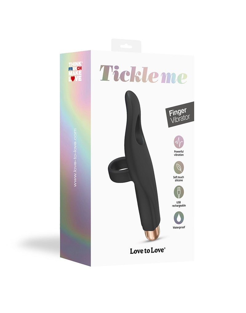 Love to Love - Vibrating Tickle Me - Vinger Vibrator - Zwart