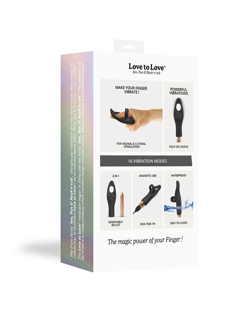 Love to Love - Vibrating Tickle Me - Vinger Vibrator - Zwart