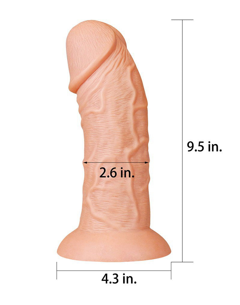 LoveToy - Realistic Curved Dildo 24 cm - Nude