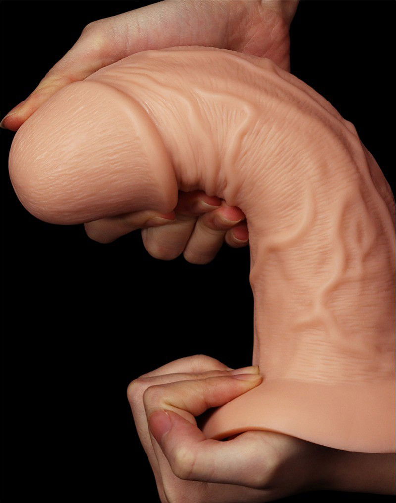 LoveToy - Realistic Curved Dildo 24 cm - Nude