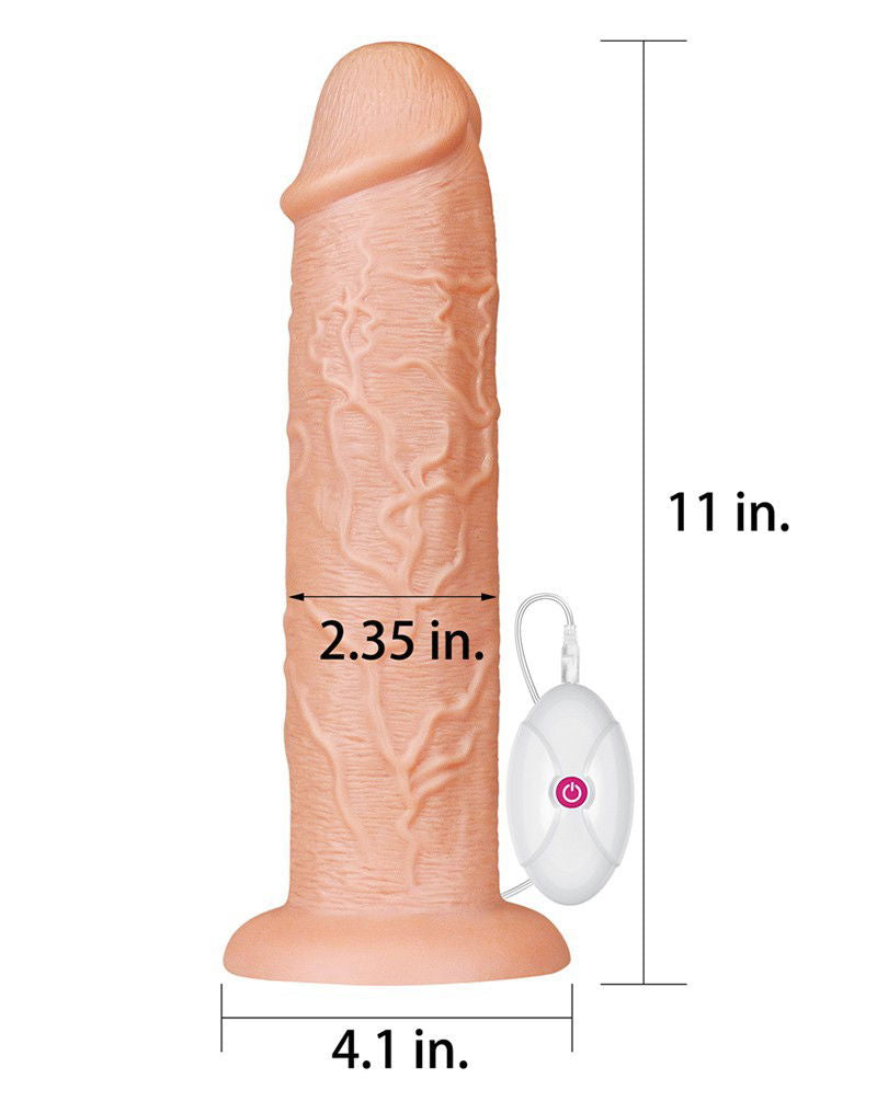 LoveToy - Realistic Long Vibrerende Dildo 28 cm - Nude