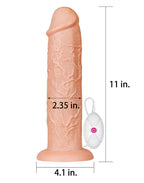 LoveToy - Realistic Long Vibrerende Dildo 28 cm - Nude
