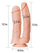 LoveToy - Realistic Mega Double Dildo 30 cm - Nude