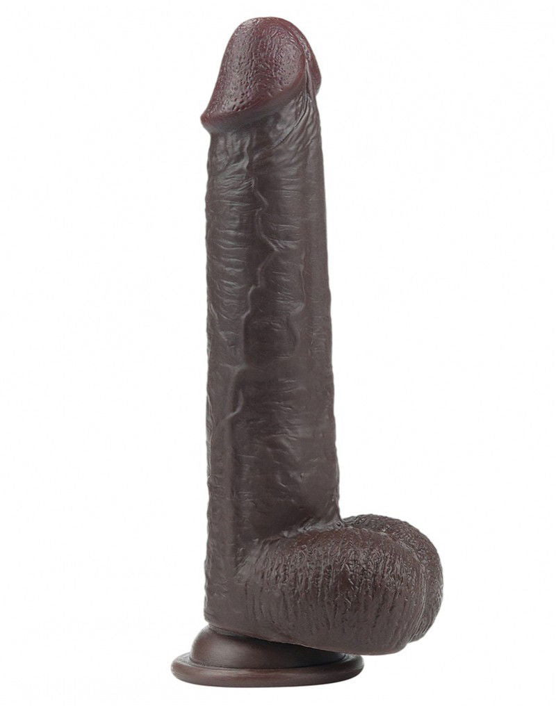 LoveToy - Sliding Skin Dildo 23 cm - Zwart