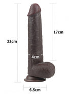 LoveToy - Sliding Skin Dildo 23 cm - Zwart