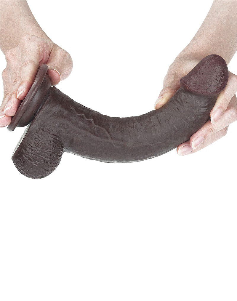 LoveToy - Sliding Skin Dildo 23 cm - Zwart