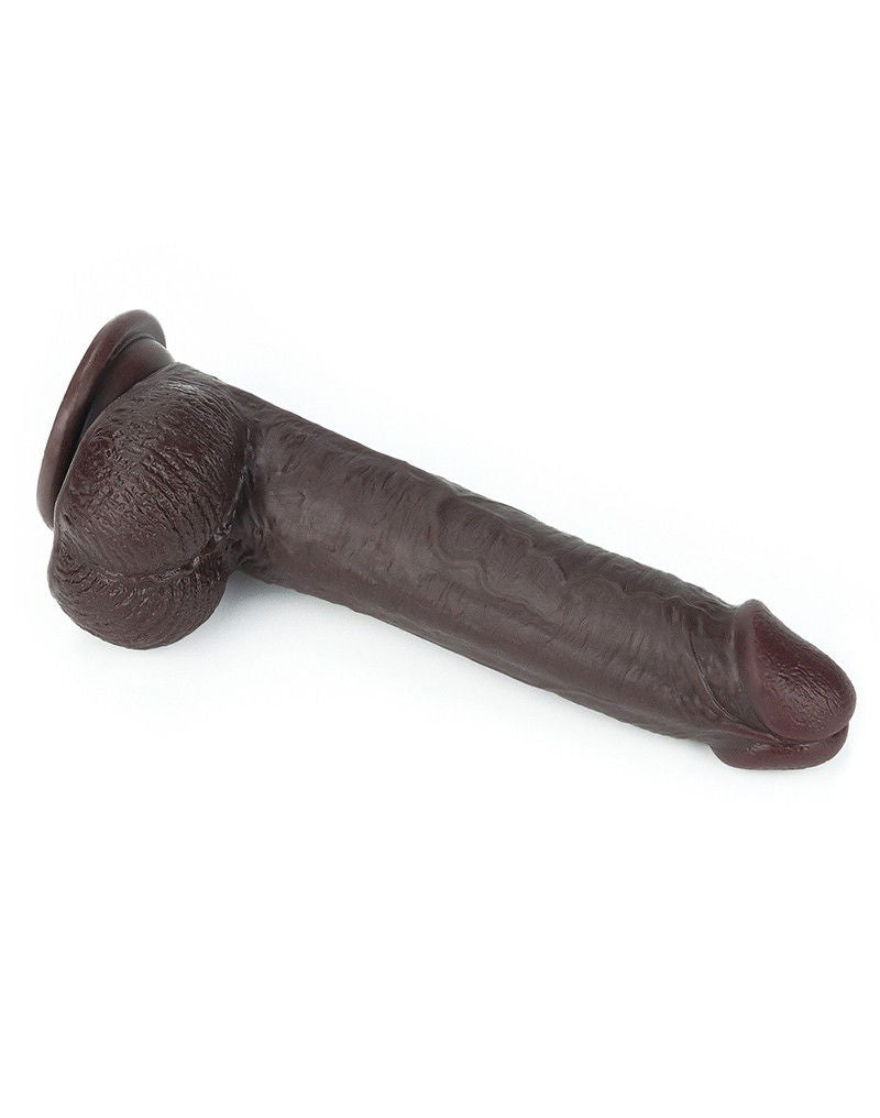 LoveToy - Sliding Skin Dildo 23 cm - Zwart