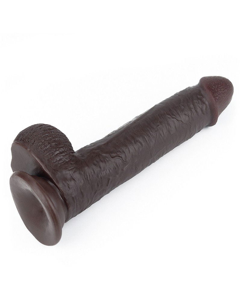LoveToy - Sliding Skin Dildo 23 cm - Zwart