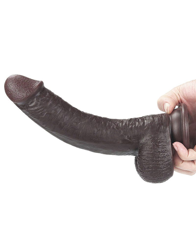 LoveToy - Sliding Skin Dildo 23 cm - Zwart