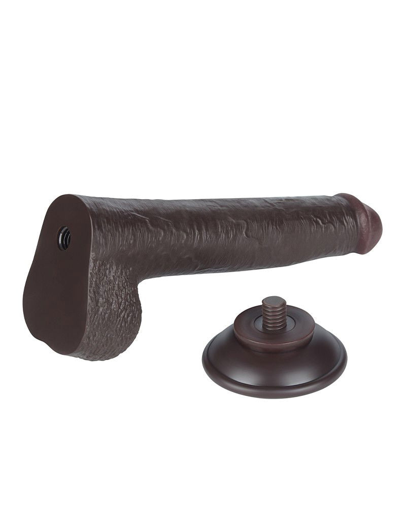 LoveToy - Sliding Skin Dildo 22.8 cm - Zwart