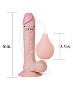LoveToy - Squirt Extreme Dildo 23 cm - Nude
